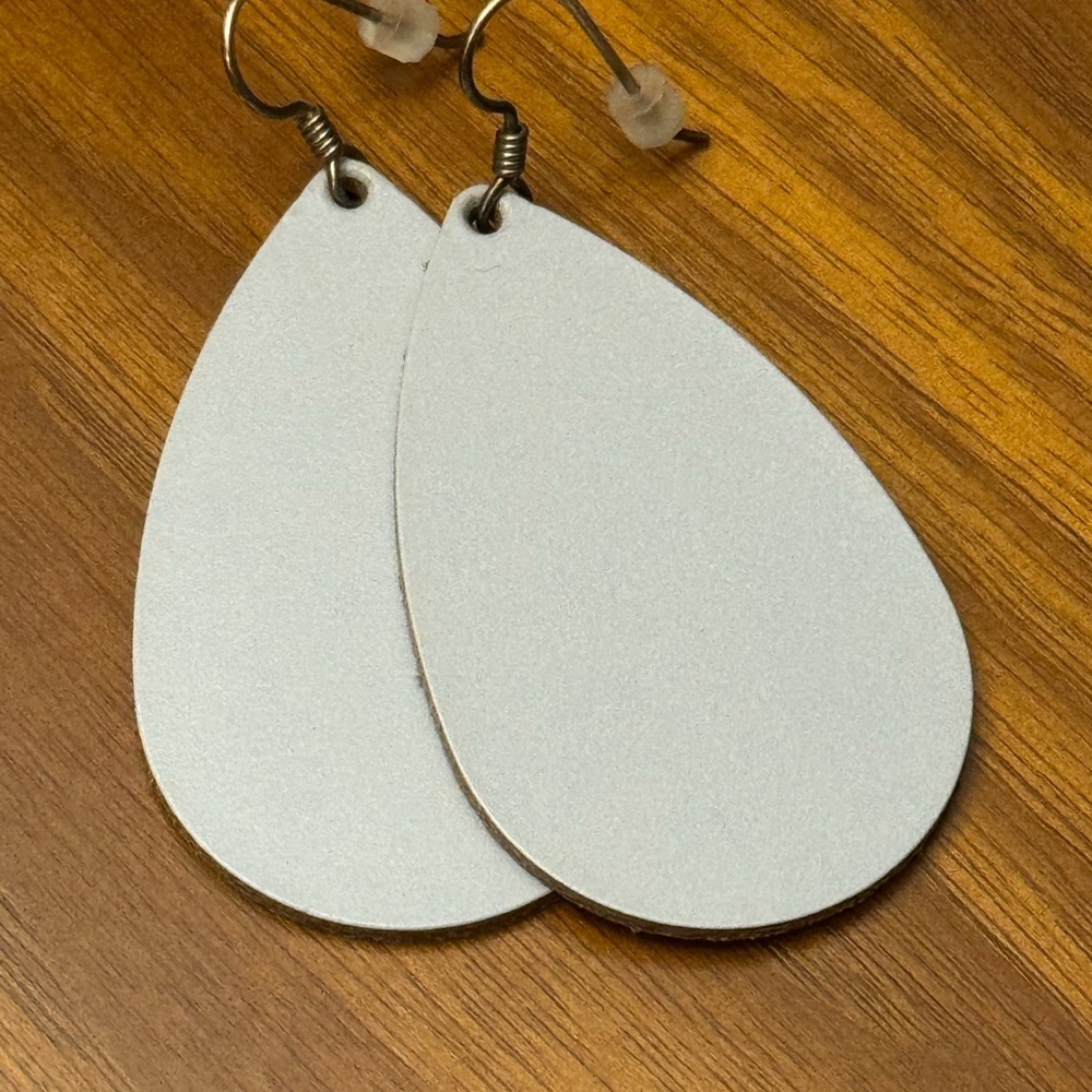 Select Grey Leather Teardrop Earrings